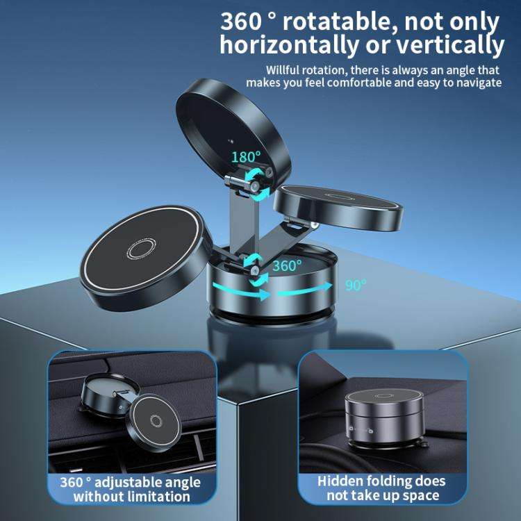 Q12 Foldable Vacuum MagSafe Magnetic Suction Cup Phone Holder(Silver)