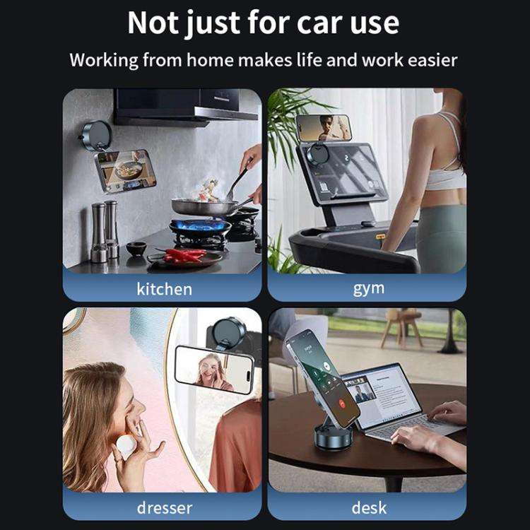 Q12 Foldable Vacuum MagSafe Magnetic Suction Cup Phone Holder(Silver)