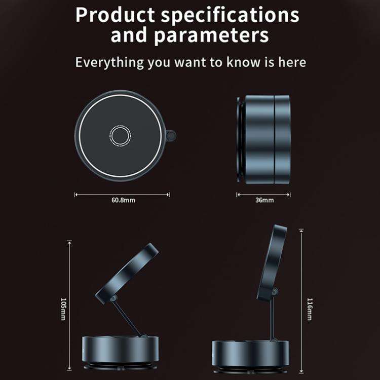 Q12 Foldable Vacuum MagSafe Magnetic Suction Cup Phone Holder(Silver)