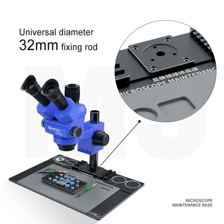 Mijing Fixed Rod Diameter 32mm Universal Microscope Aluminum Alloy Big Base, Mold:MJ-4030