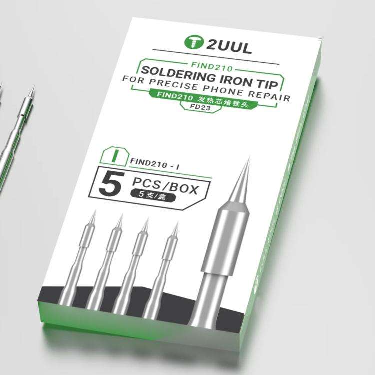 2uul 5 in 1 Soldering Iron Tips for Most C210 Soldering Station, Model:FD23 I