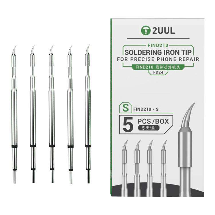 2uul 5 in 1 Soldering Iron Tips for Most C210 Soldering Station, Model:FD24 S