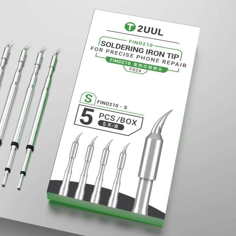 2uul 5 in 1 Soldering Iron Tips for Most C210 Soldering Station, Model:FD24 S