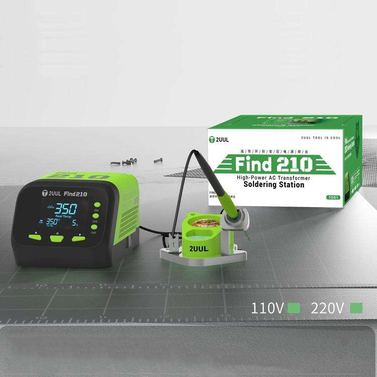 2uul FD01 Find210 60W High-Power AC Transformer Soldering Station, Plug:UK Plug