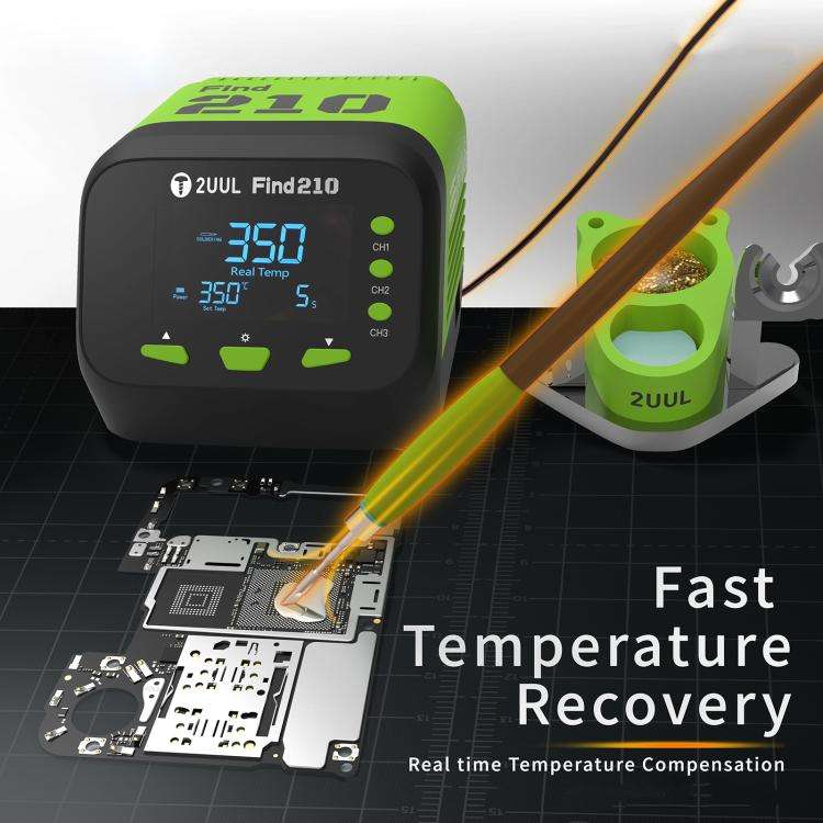 2uul FD01 Find210 60W High-Power AC Transformer Soldering Station, Plug:UK Plug