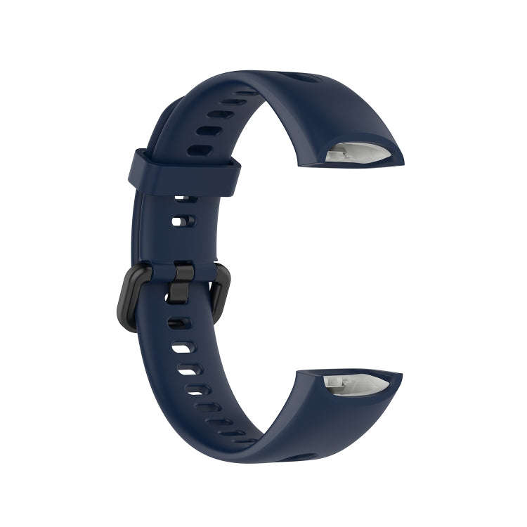 For Huawei Honor Band 5i / Band 4 Metal Buckle Silicone Watch Band, Size: Free Size(Midnight Blue)