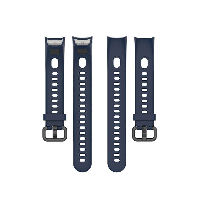 For Huawei Honor Band 5i / Band 4 Metal Buckle Silicone Watch Band, Size: Free Size(Midnight Blue)