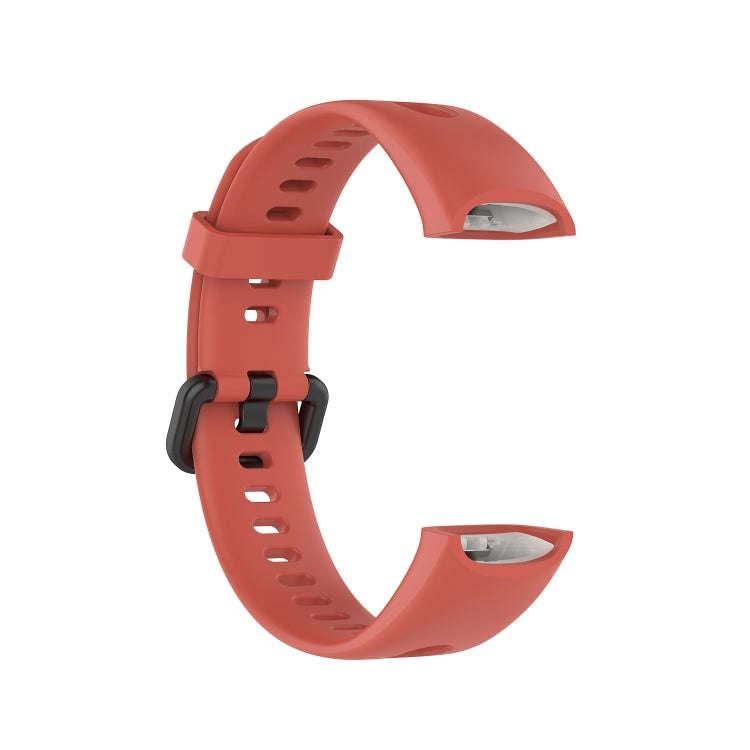 For Huawei Honor Band 5i / Band 4 Metal Buckle Silicone Watch Band, Size: Free Size(Orange)