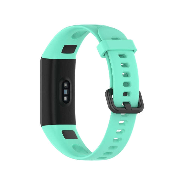 For Huawei Honor Band 5i / Band 4 Metal Buckle Silicone Watch Band, Size: Free Size(Lake Blue)
