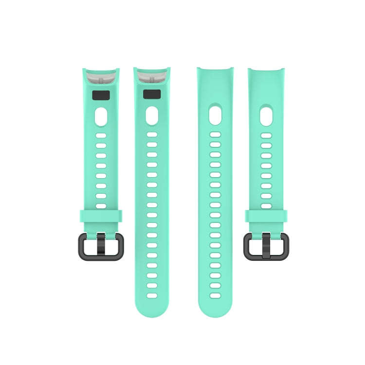 For Huawei Honor Band 5i / Band 4 Metal Buckle Silicone Watch Band, Size: Free Size(Lake Blue)