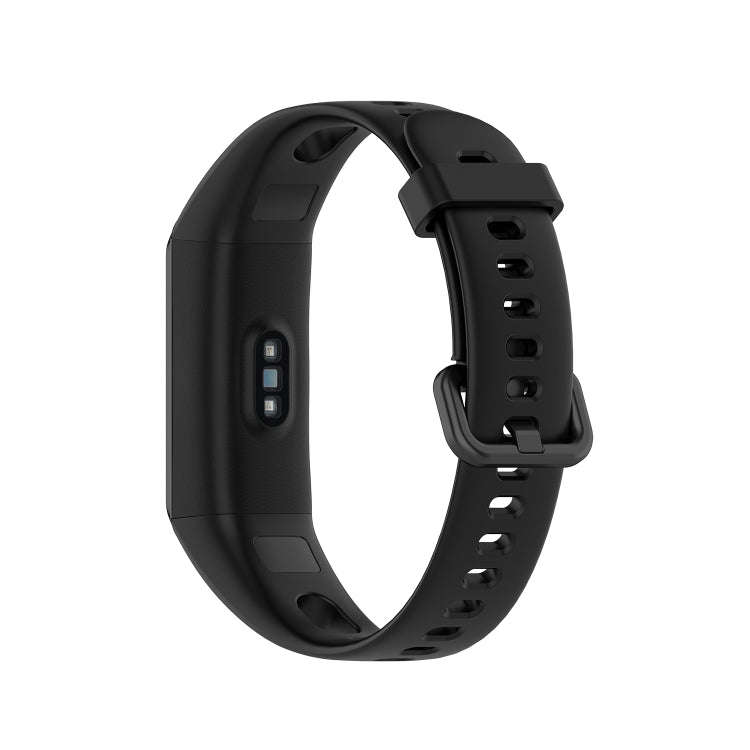 For Huawei Honor Band 5i / Band 4 Metal Buckle Silicone Watch Band, Size: Free Size(Black)