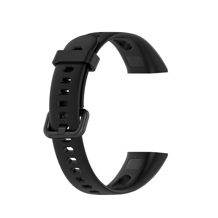 For Huawei Honor Band 5i / Band 4 Metal Buckle Silicone Watch Band, Size: Free Size(Black)