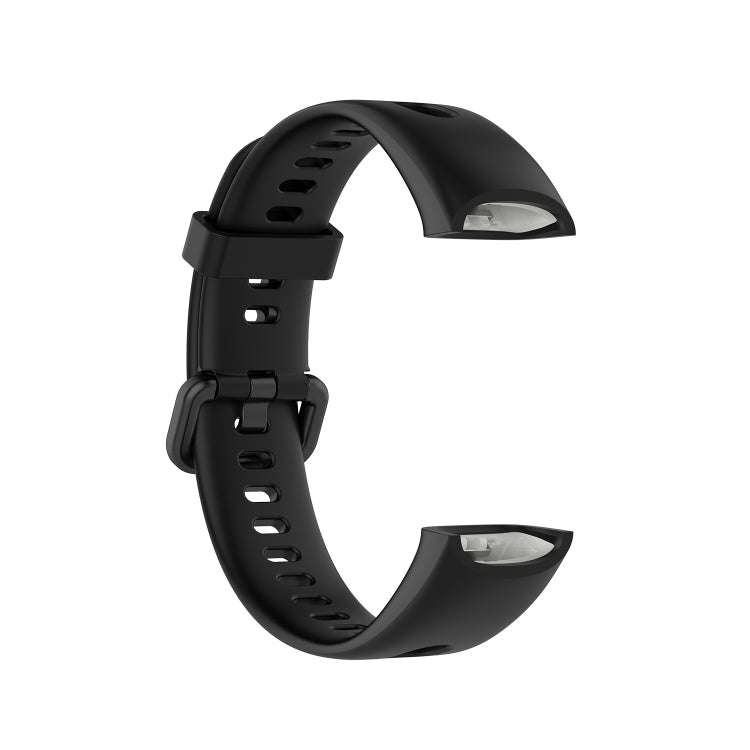 For Huawei Honor Band 5i / Band 4 Metal Buckle Silicone Watch Band, Size: Free Size(Black)