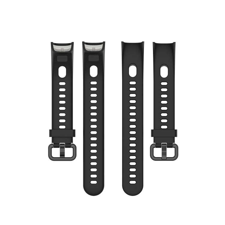 For Huawei Honor Band 5i / Band 4 Metal Buckle Silicone Watch Band, Size: Free Size(Black)