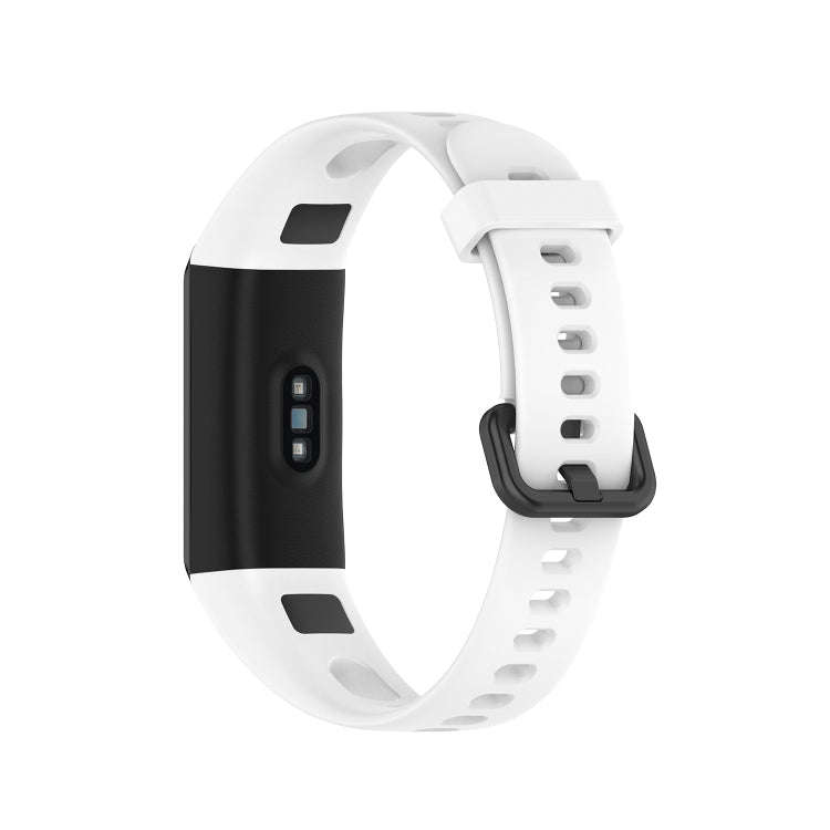 For Huawei Honor Band 5i / Band 4 Metal Buckle Silicone Watch Band, Size: Free Size(White)