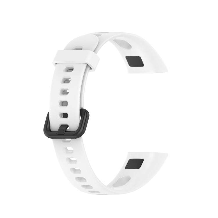 For Huawei Honor Band 5i / Band 4 Metal Buckle Silicone Watch Band, Size: Free Size(White)