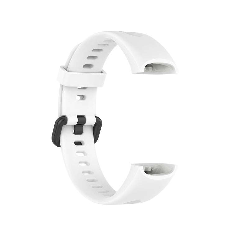 For Huawei Honor Band 5i / Band 4 Metal Buckle Silicone Watch Band, Size: Free Size(White)