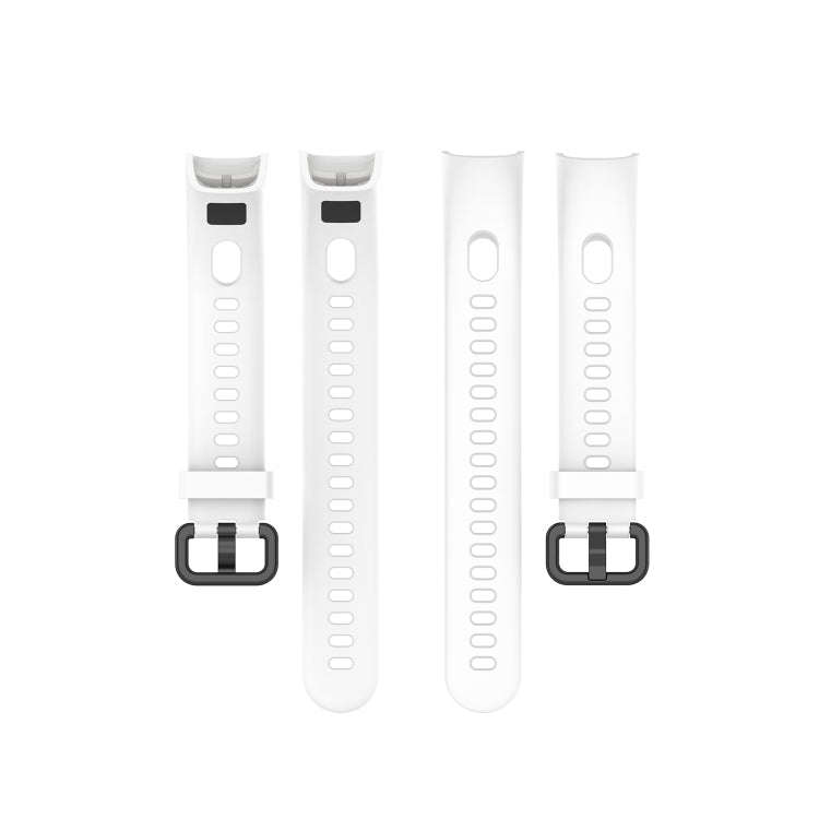 For Huawei Honor Band 5i / Band 4 Metal Buckle Silicone Watch Band, Size: Free Size(White)