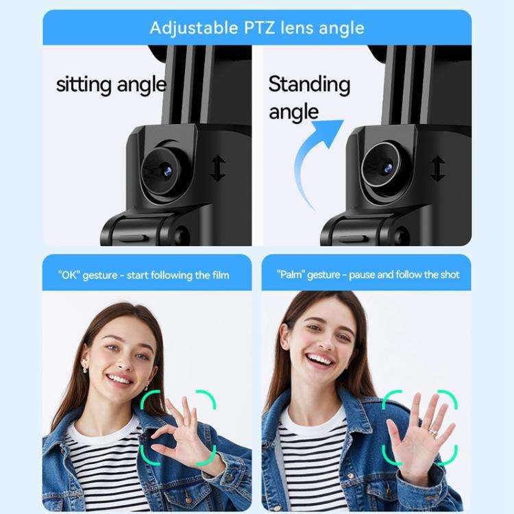 Yesido SF23 Face Tracking Tripod Bluetooth Selfie Stick(Black)