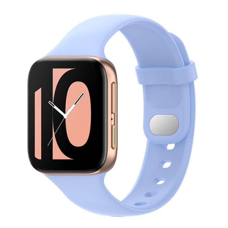 For OPPO Watch 41mm Silicone Watch Band(Chrysanthemum Blue)
