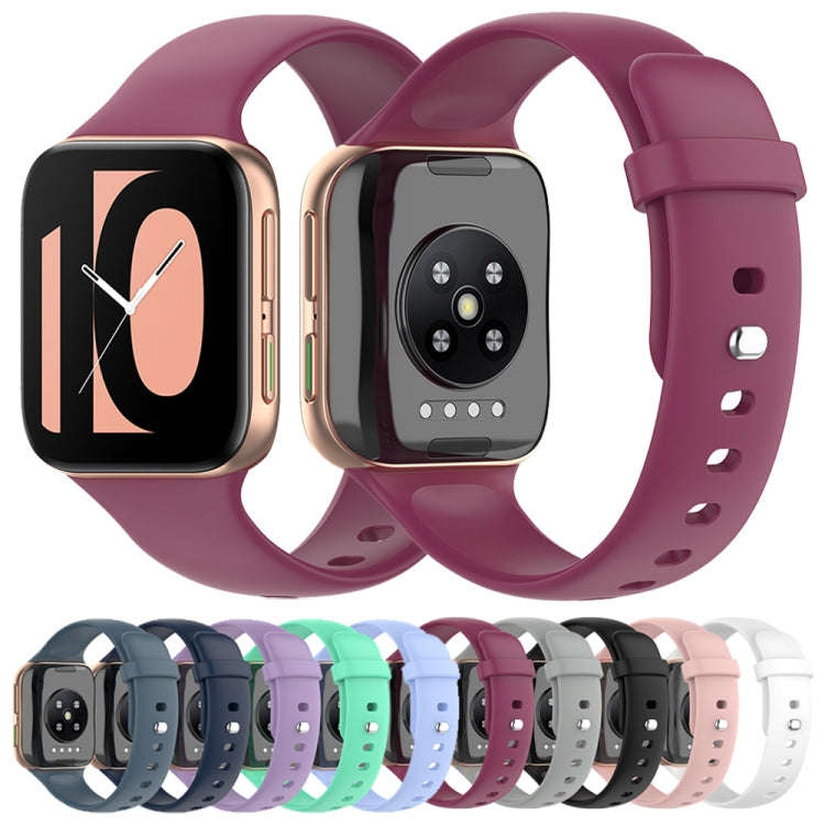 For OPPO Watch 41mm Silicone Watch Band(Chrysanthemum Blue)