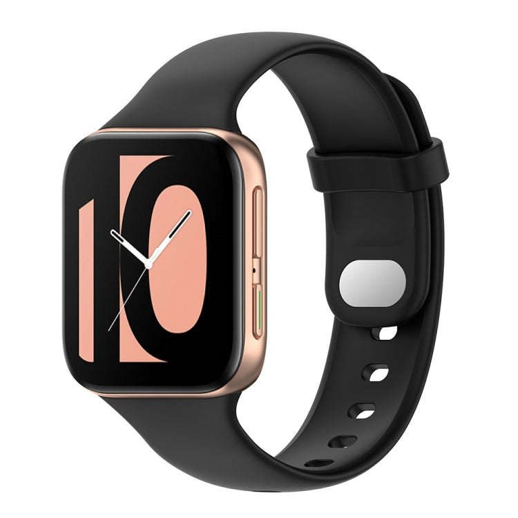 For OPPO Watch 46mm Silicone Watch Band(Black)