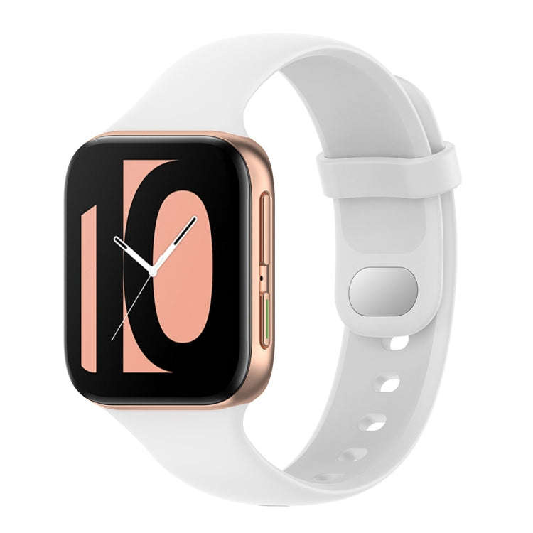 For OPPO Watch 46mm Silicone Watch Band(White)