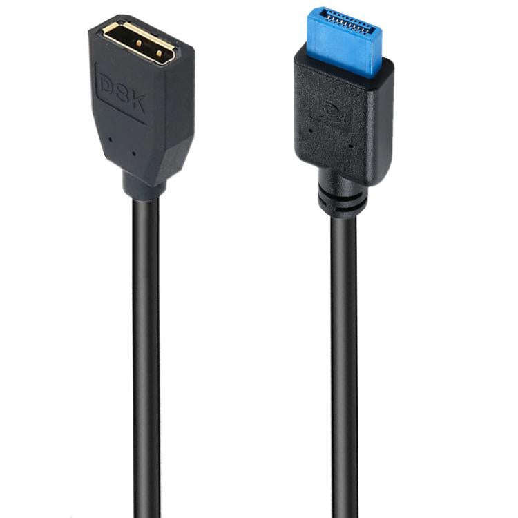 DisplayPort 8K DP1.4 Male to Female Connection Cable for Device Testing, Length:0.3m