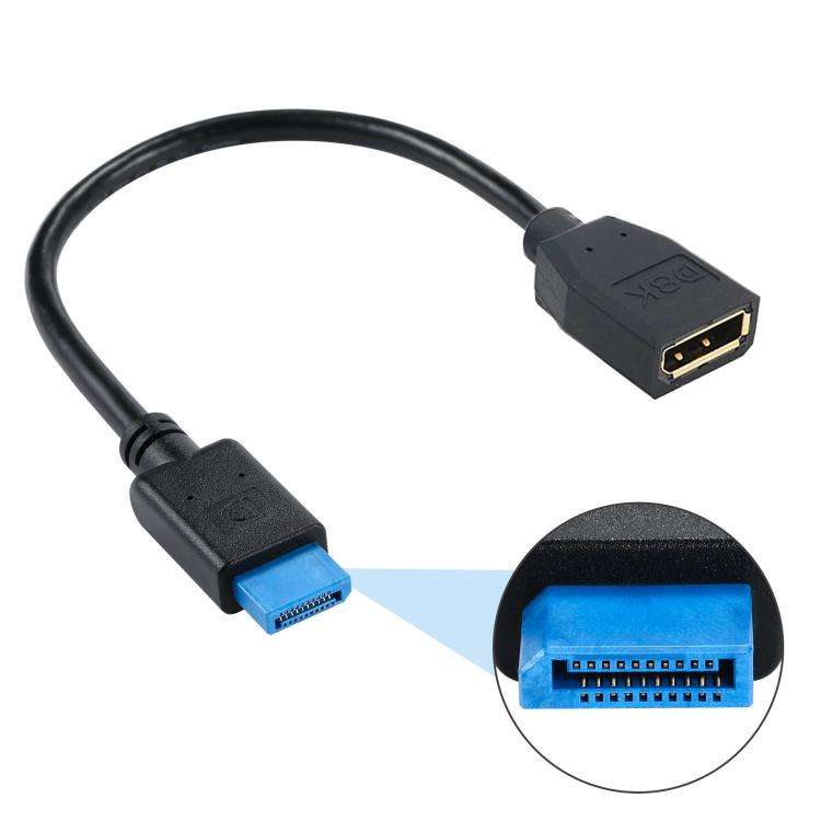 DisplayPort 8K DP1.4 Male to Female Connection Cable for Device Testing, Length:0.3m