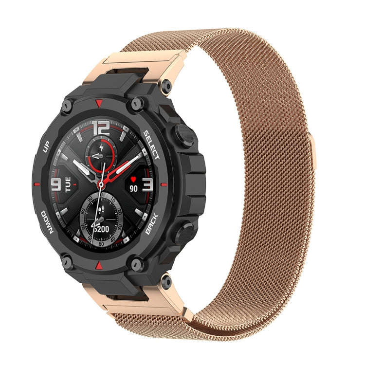 For Huami Amazfit Ares A1908 Milan Watch Band with Screwdriver(Rose Gold)