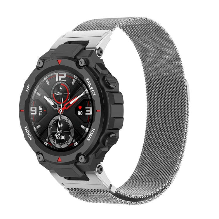 For Huami Amazfit T-Rex A1918 Milan Watch Band with Screwdriver(Silver)