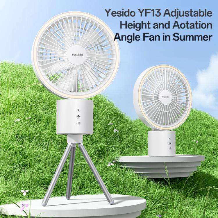 Yesido YF13 10W Type-C Multifunctional LED Fan with Tripod(White)