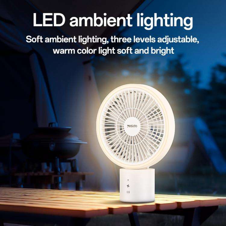 Yesido YF13 10W Type-C Multifunctional LED Fan with Tripod(White)