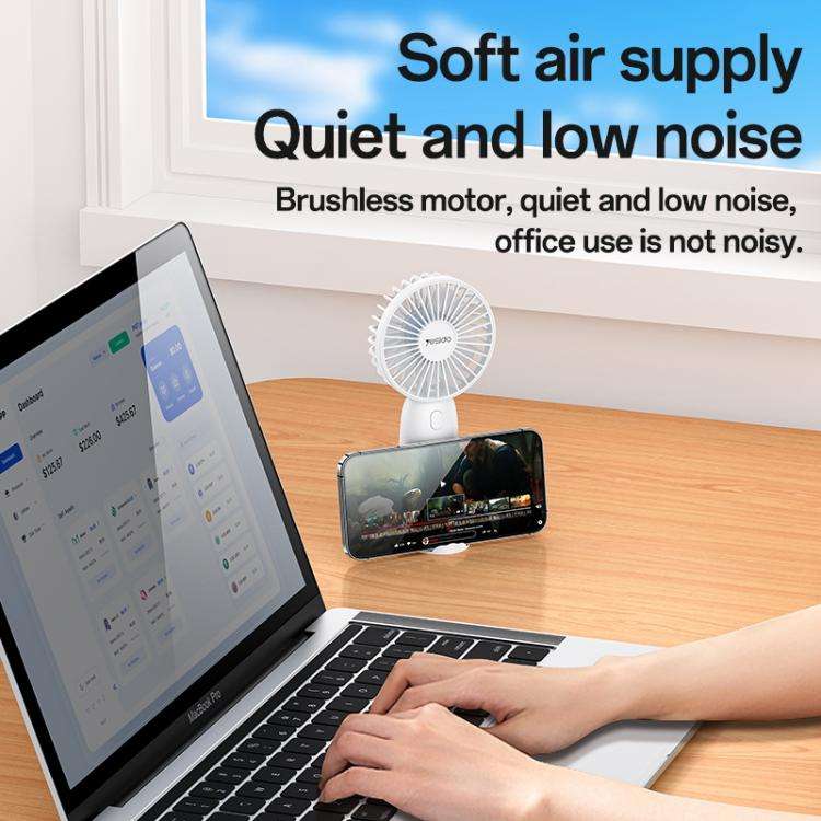 Yesido YF15 Brushless 3-speed Handheld Fan(White)