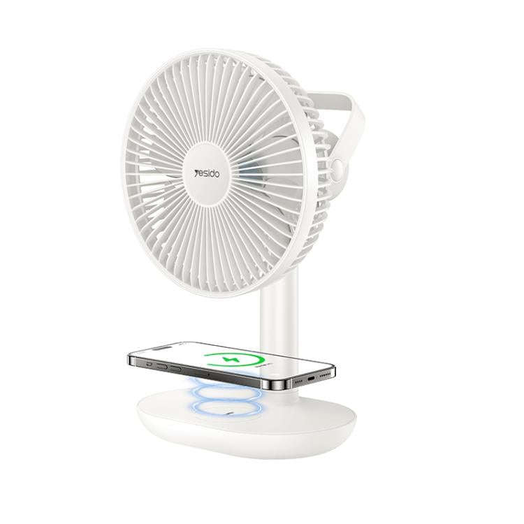 Yesido YF16 Desktop Brushless Fan with Wireless Charger(White)