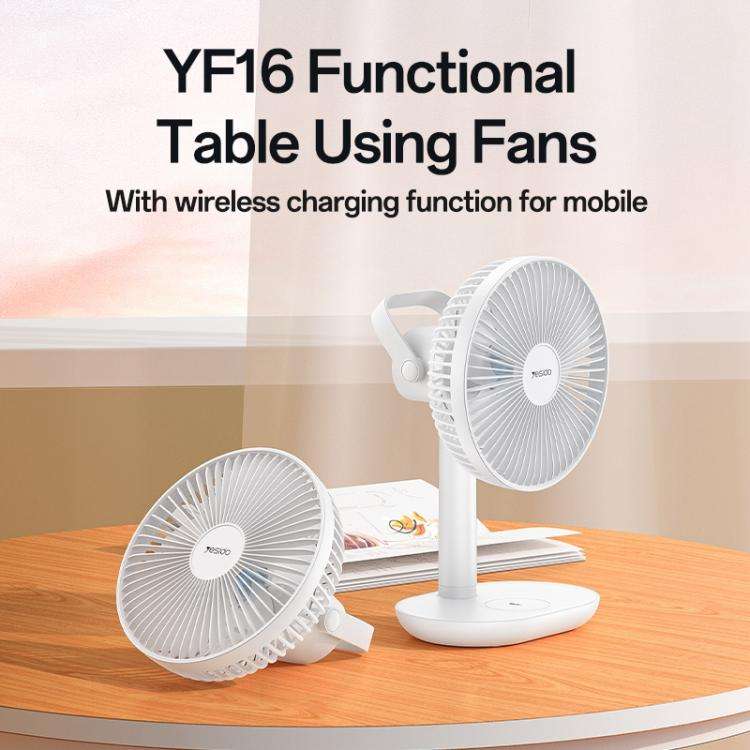 Yesido YF16 Desktop Brushless Fan with Wireless Charger(White)