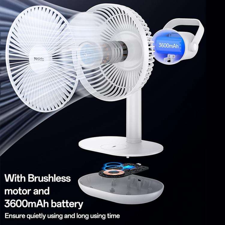 Yesido YF16 Desktop Brushless Fan with Wireless Charger(White)