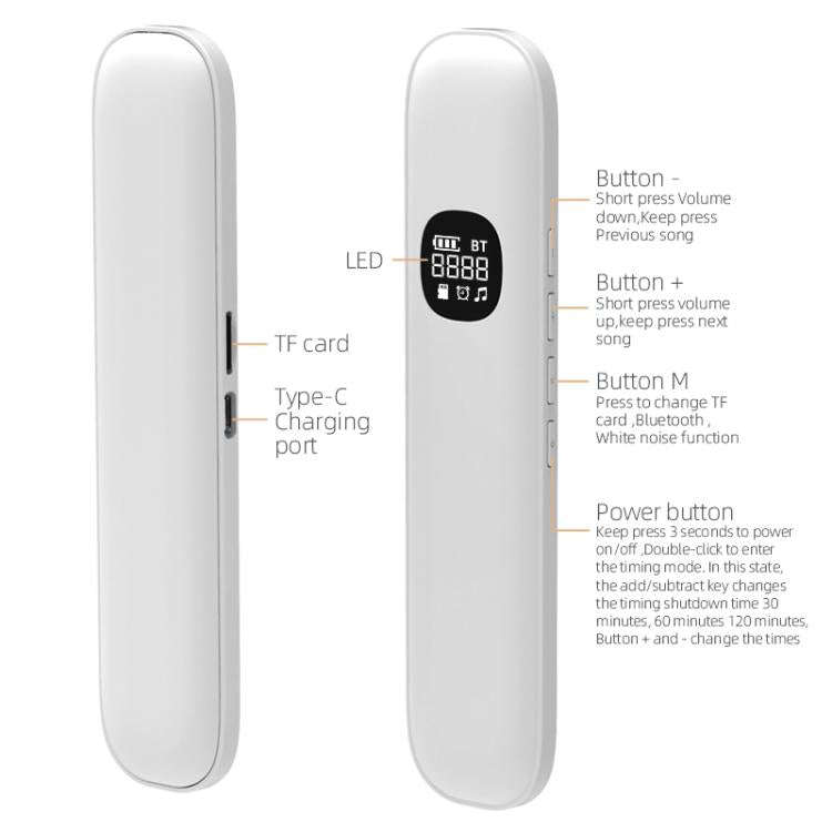 BLD07 Bone Conduction Bluetooth 5.4  Sleep Speaker(White)