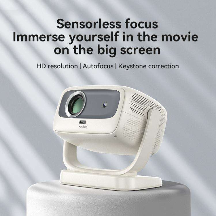 Yesido TV13 1280x720P 190ANSI Android 9.0 Series Smart Projector, Plug:UK Plug(Beige)