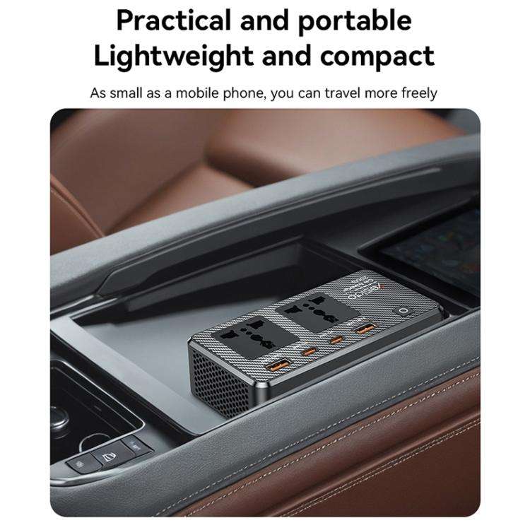 Yesido VC07 200W AC220V Multifunctional Car Inverter(Black)