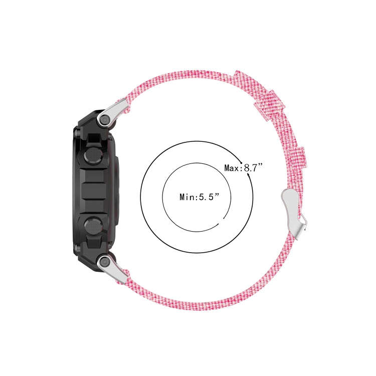 For Huami Amazfit Ares A1908 Nylon Canvas Replacement Strap with Screwdriver(Black)