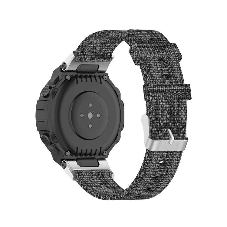For Huami Amazfit Ares A1908 Nylon Canvas Replacement Strap with Screwdriver(Gray)