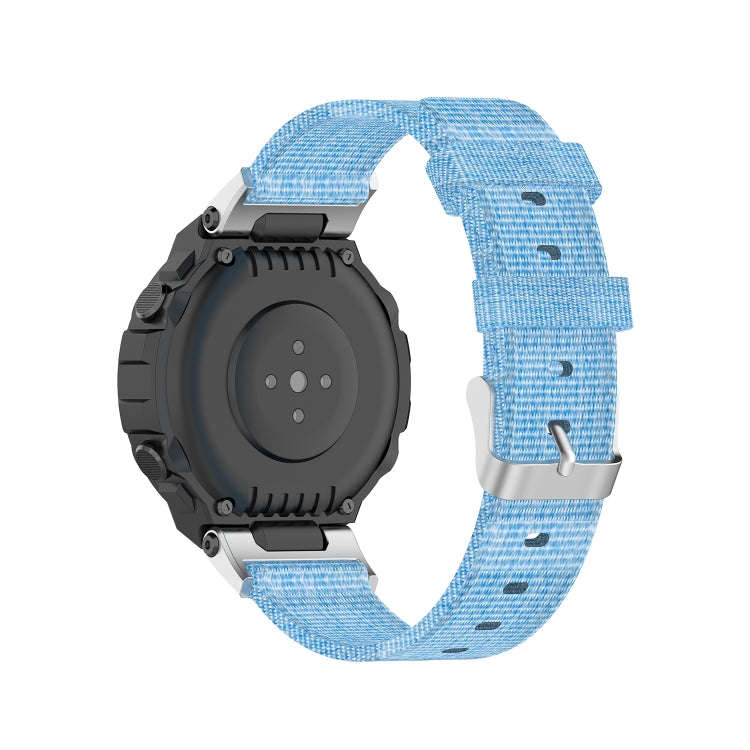 For Huami Amazfit T-Rex  A1918 Nylon Canvas Replacement Strap with Screwdriver(Light Blue)