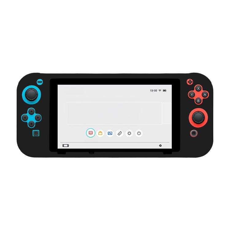 For Nintendo Switch Game Console Solid Color Silicone Full Protective Case(Black)