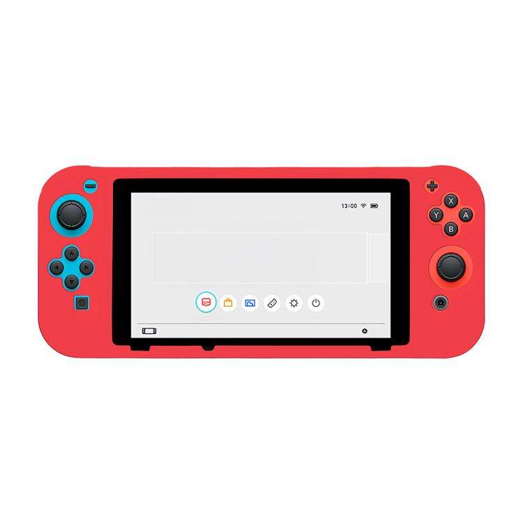 For Nintendo Switch Game Console Solid Color Silicone Full Protective Case(Red)