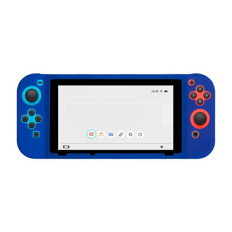 For Nintendo Switch Game Console Solid Color Silicone Full Protective Case(Blue)