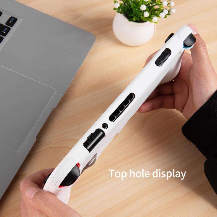 For Nintendo Switch Game Console Solid Color Silicone Full Protective Case(White)
