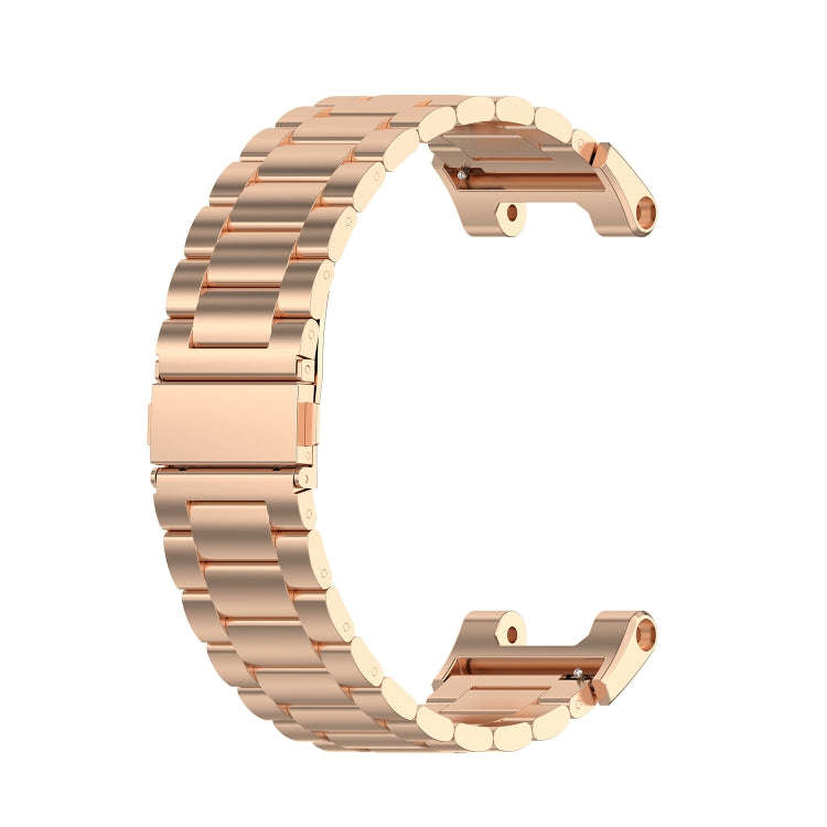 For Huami Amazfit Ares A1908 3-Beads Stainless Steel Watch Band with Screwdriver(Rose Gold)
