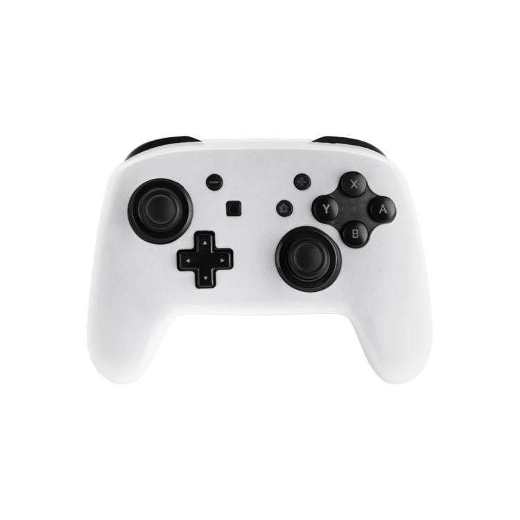 For Nintendo Switch Pro Game Handle Solid Color Silicone Protective Cover(White)