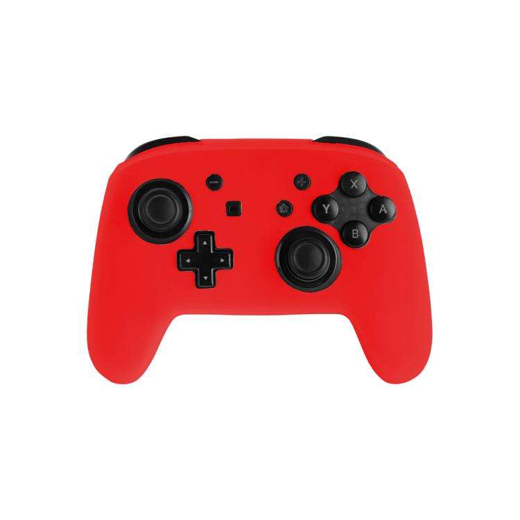 For Nintendo Switch Pro Game Handle Solid Color Silicone Protective Cover(Red)